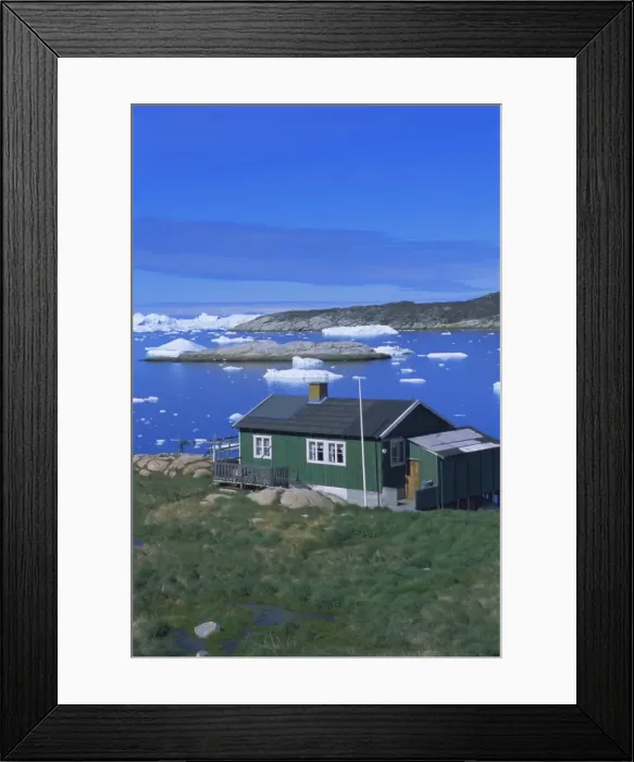 Framed Print : Coast and settlement of Ilimanaq Framed Print : Coast and settlement of Ilimanaq