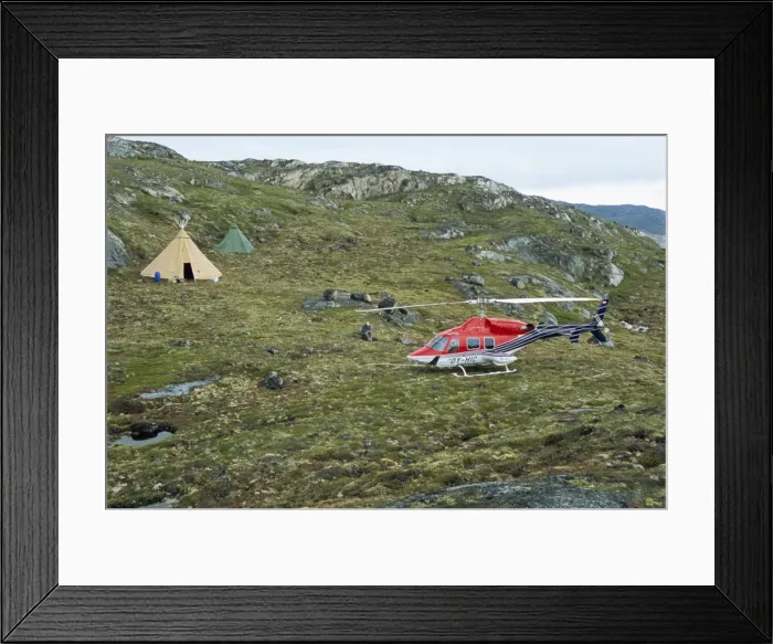 Framed Print : Helicopter visit to the icefjord Framed Print : Helicopter visit to the icefjord
