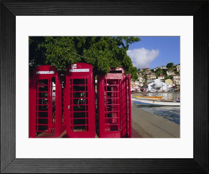 Framed Print : Red telephone boxes, St Framed Print : Red telephone boxes, St