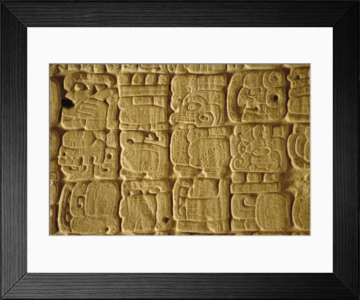 Framed Print : Mayan carvings on Stela Framed Print : Mayan carvings on Stela