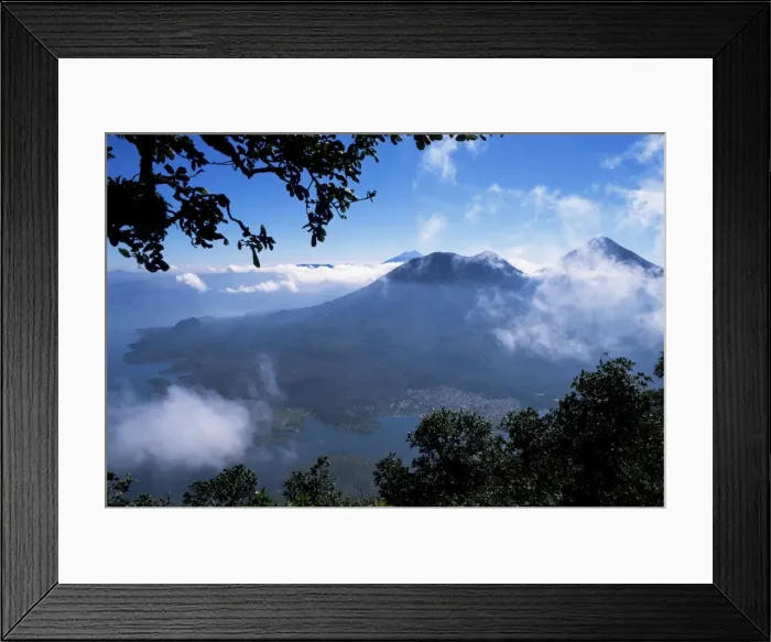 Framed Print : View of lake and town of Santiago Framed Print : View of lake and town of Santiago