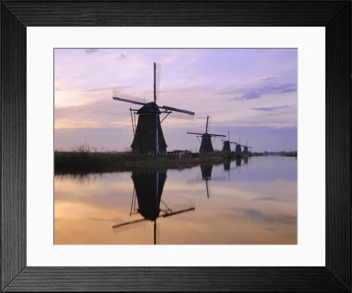 Framed Print : Windmills along the canal Framed Print : Windmills along the canal