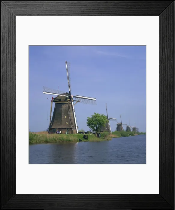 Framed Print : Windmills on the canal at Kinderdijk near Rotterdam Framed Print : Windmills on the canal at Kinderdijk near Rotterdam