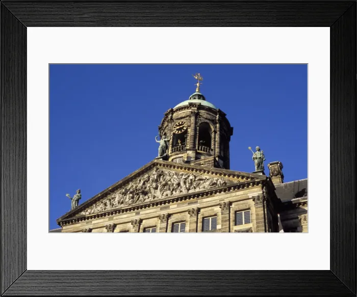 Framed Print : Detail of the decoration of the upper part and clock Framed Print : Detail of the decoration of the upper part and clock