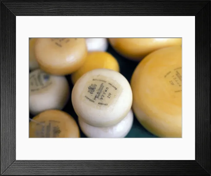 Framed Print : Close-up of Dutch cheeses Framed Print : Close-up of Dutch cheeses