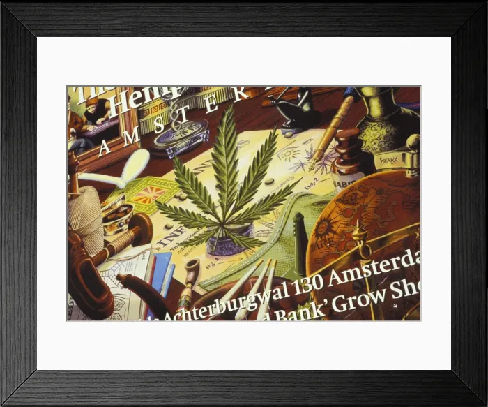 Framed Print : Close-up of cannabis shop sign Framed Print : Close-up of cannabis shop sign