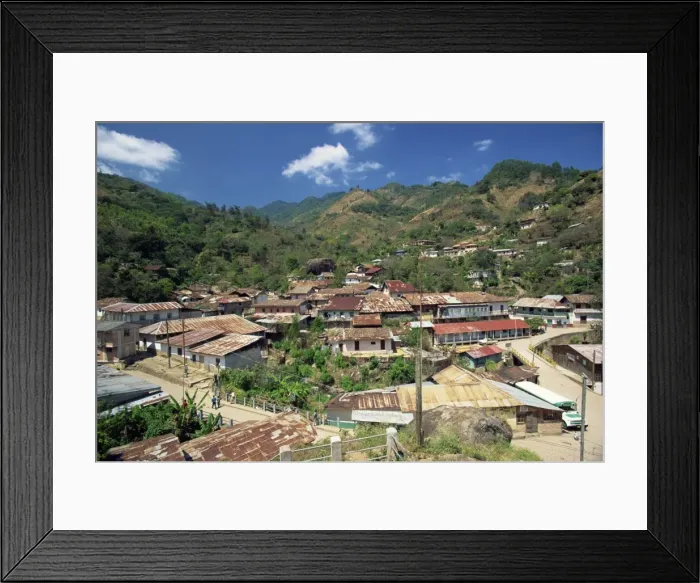 Framed Print : The village of San Juancito in the highlands near La Framed Print : The village of San Juancito in the highlands near La
