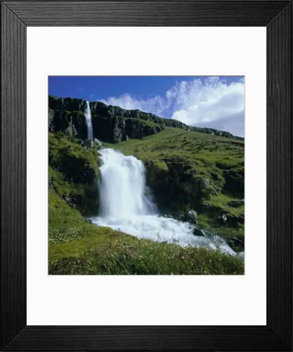 Framed Print : Waterfalls near Seydisfjordur Framed Print : Waterfalls near Seydisfjordur