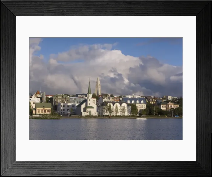 Framed Print : The tin-clad Frikirkjan i Reykjavik church and Hallgrimskirkja Framed Print : The tin-clad Frikirkjan i Reykjavik church and Hallgrimskirkja