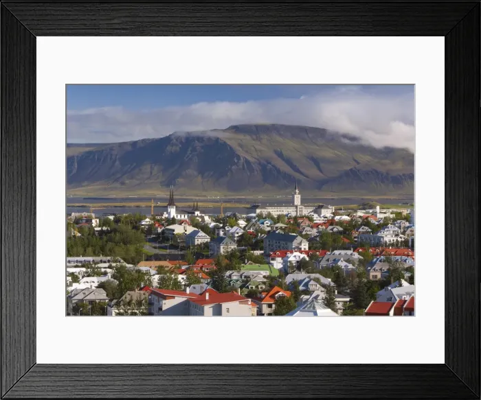 Framed Print : View from the Perlan of colourful houses Framed Print : View from the Perlan of colourful houses