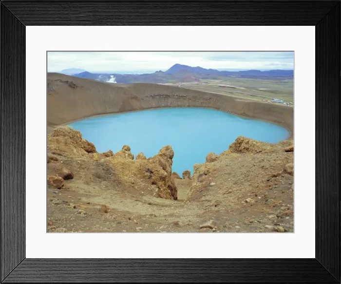 Framed Print : The Blue Crater Lake of Viti Framed Print : The Blue Crater Lake of Viti