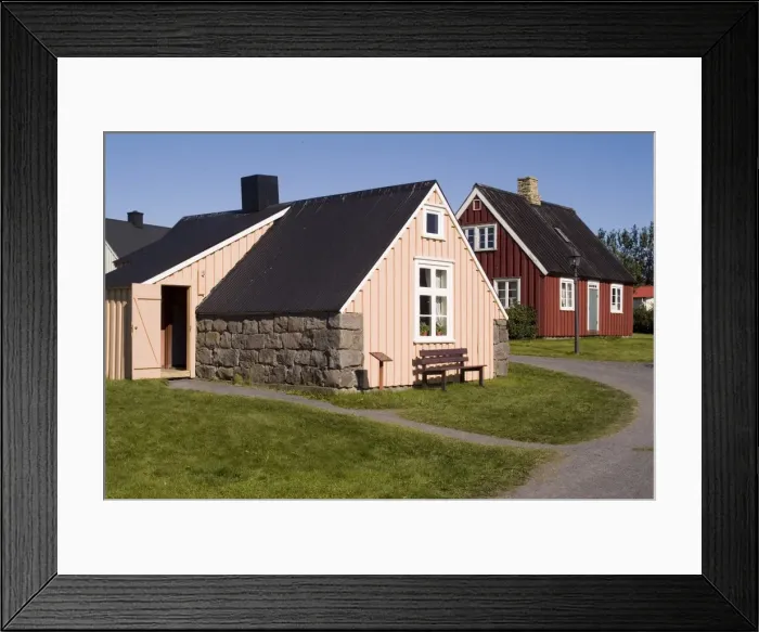 Framed Print : Arbaejarsafn Open Air Museum of traditional housing Framed Print : Arbaejarsafn Open Air Museum of traditional housing