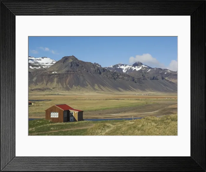 Framed Print : Timber buildings at Budir Framed Print : Timber buildings at Budir