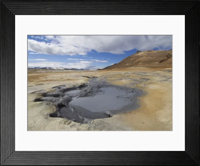 Framed Print : Hot pools and boiling mud at Namaskard thermal area Framed Print : Hot pools and boiling mud at Namaskard thermal area