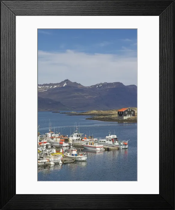 Framed Print : Fishing boats in Djupivogur harbour Framed Print : Fishing boats in Djupivogur harbour