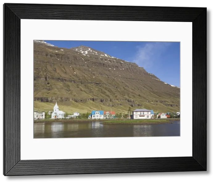 Framed Print : Seydisfjordur ferry terminal village Framed Print : Seydisfjordur ferry terminal village