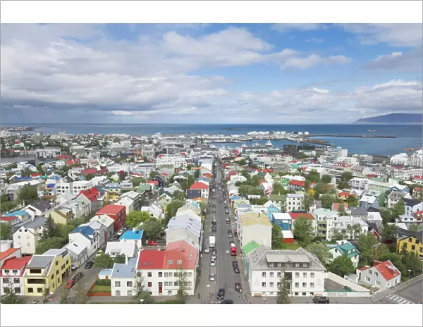 City centre and Faxafloi bay from Hallgrimskirkja