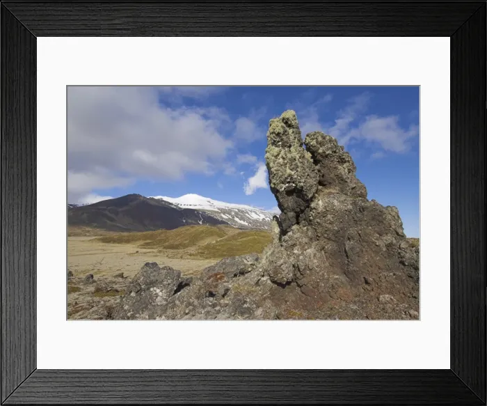 Framed Print : Lava beds surround Snaefellsjokull Framed Print : Lava beds surround Snaefellsjokull