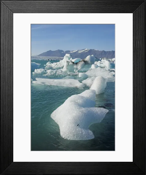 Framed Print : Icebergs in the glacial melt water lagoon Framed Print : Icebergs in the glacial melt water lagoon