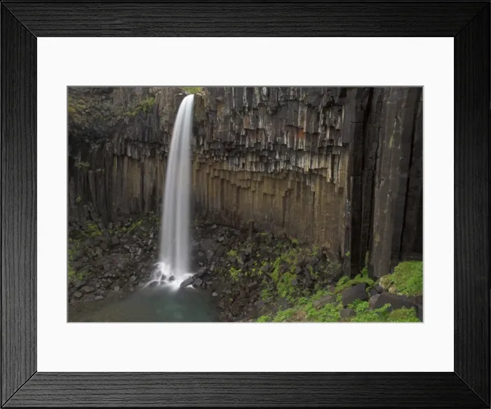 Framed Print : Svartifoss waterfall with basalt columns in Skaftafell National Park Framed Print : Svartifoss waterfall with basalt columns in Skaftafell National Park