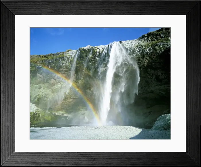 Framed Print : Seljalandsfoss waterfall and rainbow Framed Print : Seljalandsfoss waterfall and rainbow