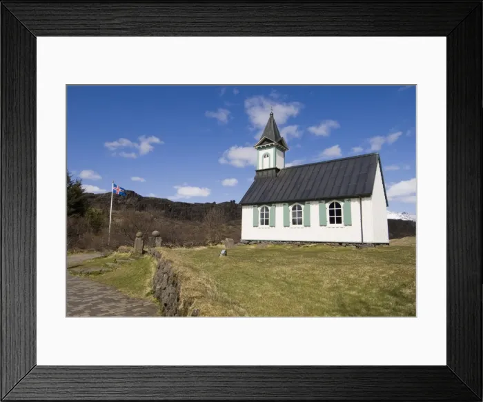 Framed Print : Church, Thingvellir National Park Framed Print : Church, Thingvellir National Park