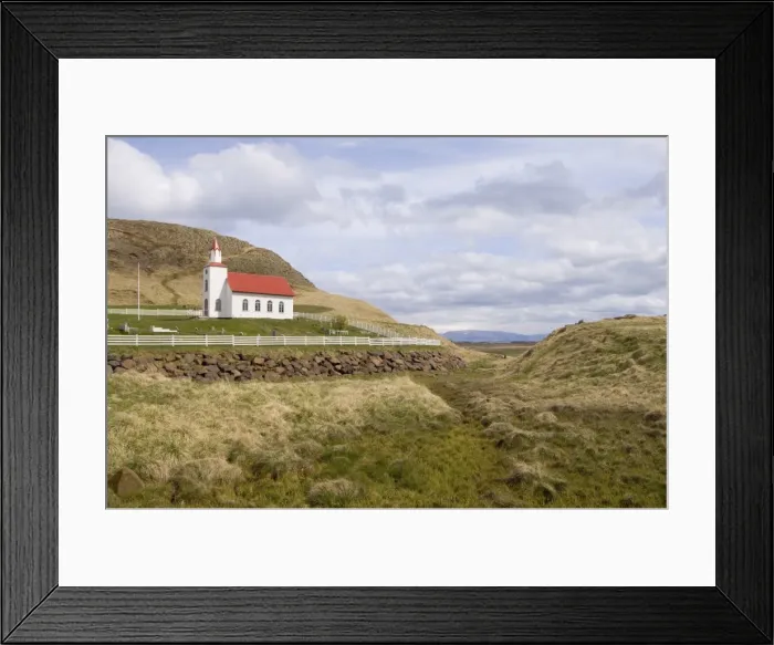 Framed Print : Helgafell church near Stykkisholmur