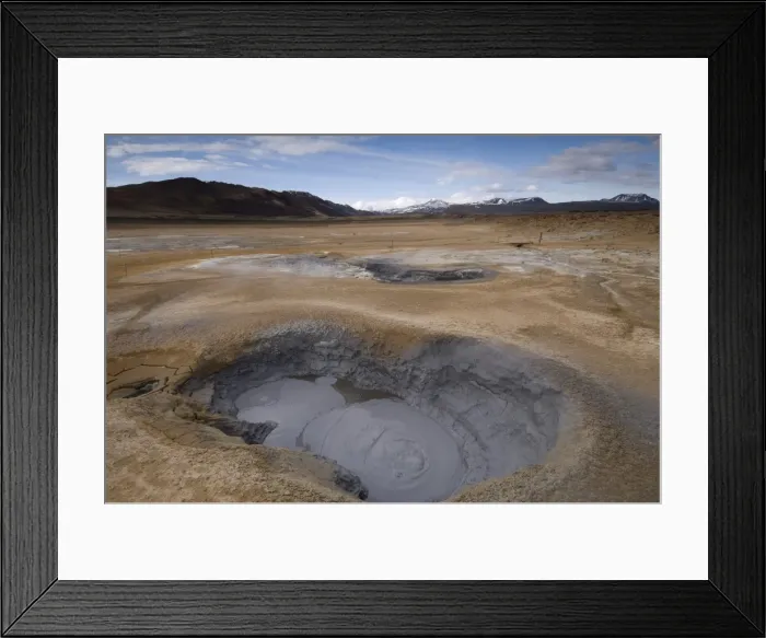 Framed Print : Hverir geothermal fields at the foot of Namafjall mountain Framed Print : Hverir geothermal fields at the foot of Namafjall mountain