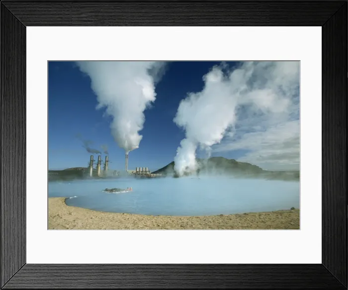 Framed Print : Geo-thermal power plant in the Svartsengi (Black Field) Area Framed Print : Geo-thermal power plant in the Svartsengi (Black Field) Area