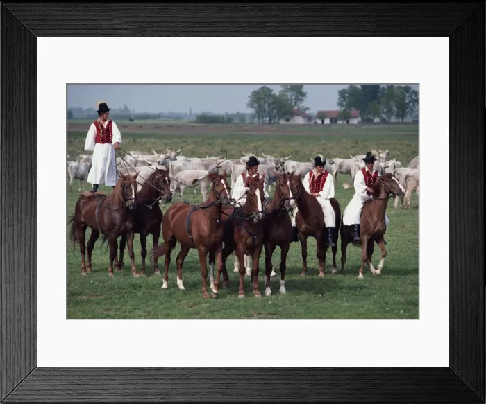 Framed Print : Men in traditional dress riding horses at Bugoc Puszra Framed Print : Men in traditional dress riding horses at Bugoc Puszra