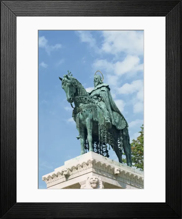 Framed Print : Statue near Matyas Templom in the castle area of old Buda Framed Print : Statue near Matyas Templom in the castle area of old Buda