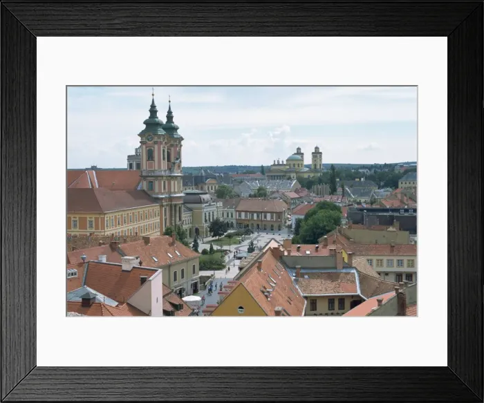 Framed Print : View from the castle looking down onto Istvan Dobo Ter Square Framed Print : View from the castle looking down onto Istvan Dobo Ter Square
