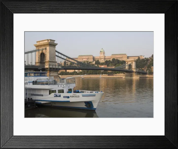 Framed Print : Chain Bridge over Danube with Royal Palace beyond