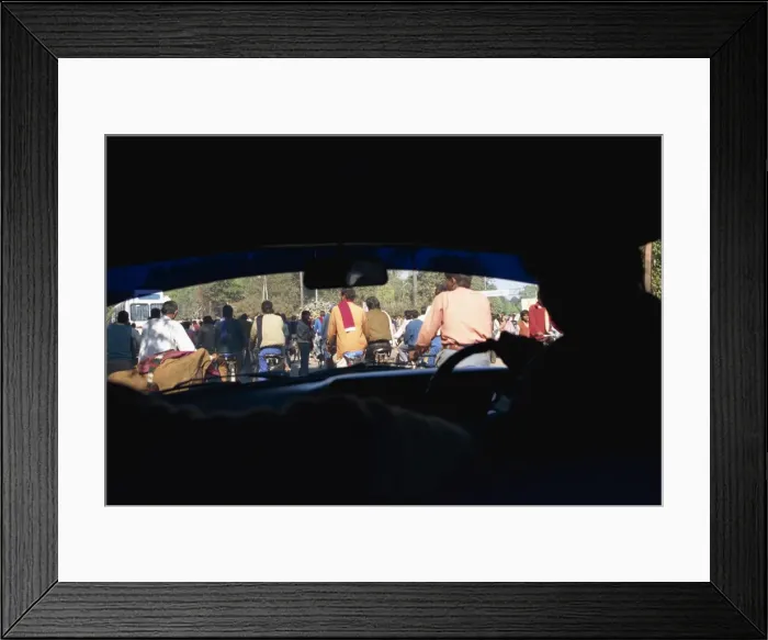 Framed Print : View of traffic through taxi windscreen Framed Print : View of traffic through taxi windscreen