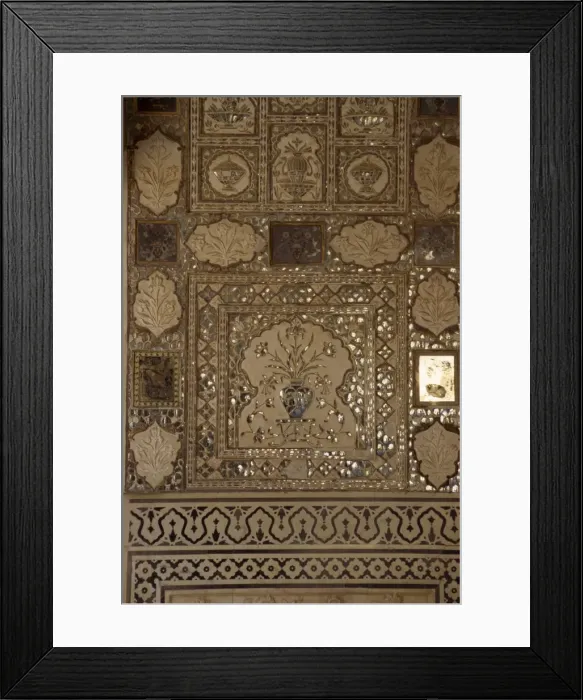 Framed Print : Mirrorwork in interior of Amber Fort and Palace Framed Print : Mirrorwork in interior of Amber Fort and Palace