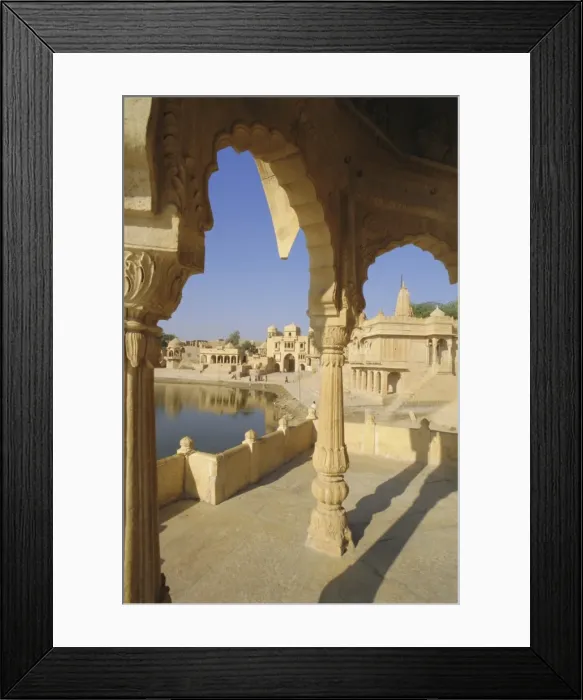 Framed Print : Gadi Sagar or Gadsisar Lake with Tilon ki Pol archway Framed Print : Gadi Sagar or Gadsisar Lake with Tilon ki Pol archway
