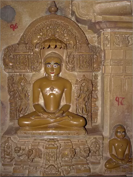 Statue in interior of Jain Temple in the old city