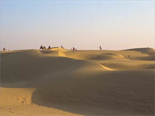 The Sam sand dunes near Jaisalmer at dusk