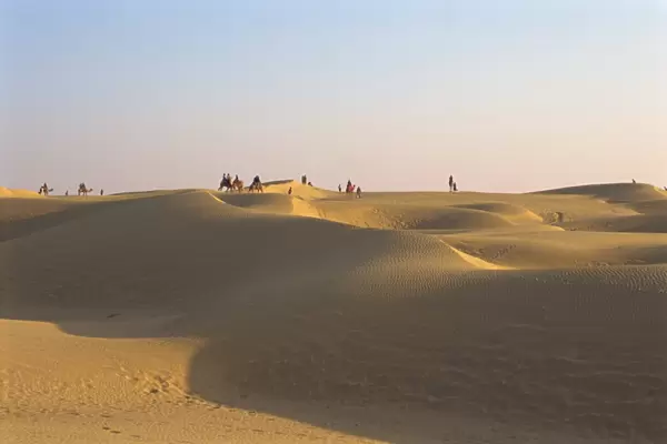 The Sam sand dunes near Jaisalmer at dusk