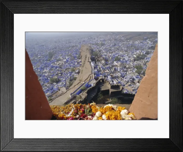 Framed Print : View from the fort to the blue quarter of Brahmin caste residents Framed Print : View from the fort to the blue quarter of Brahmin caste residents