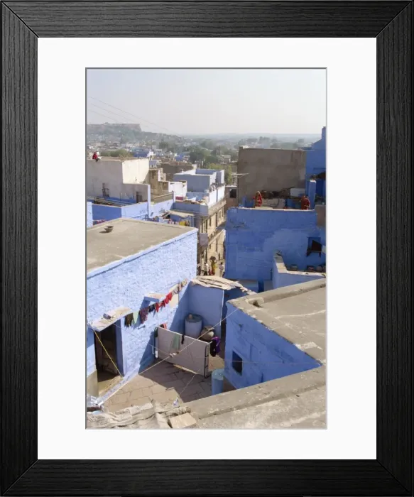 Framed Print : Typical blue houses of Brahmin caste residents of city Framed Print : Typical blue houses of Brahmin caste residents of city
