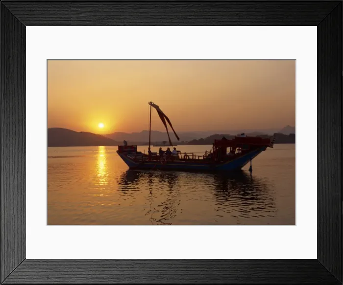 Framed Print : Royal barge at Lake Palace Hotel Framed Print : Royal barge at Lake Palace Hotel