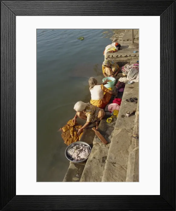 Framed Print : Ghats for bathing and washing clothes Framed Print : Ghats for bathing and washing clothes