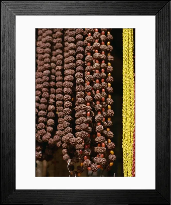 Framed Print : Close-up of seeds used as beads