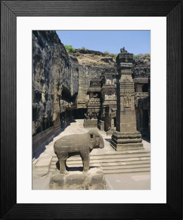 Framed Print : Massive elephant and column in NW of courtyard Framed Print : Massive elephant and column in NW of courtyard
