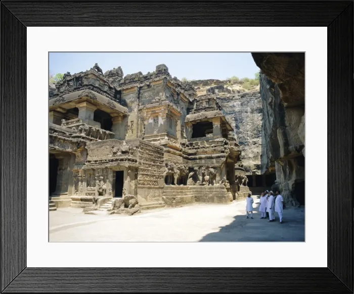 Framed Print : Main hall (Mandapa) from SW with entrance and Ramayana frieze Framed Print : Main hall (Mandapa) from SW with entrance and Ramayana frieze