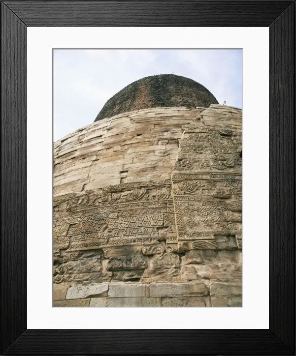Framed Print : Detail of Gupta designs on Dhamek Stupa Framed Print : Detail of Gupta designs on Dhamek Stupa
