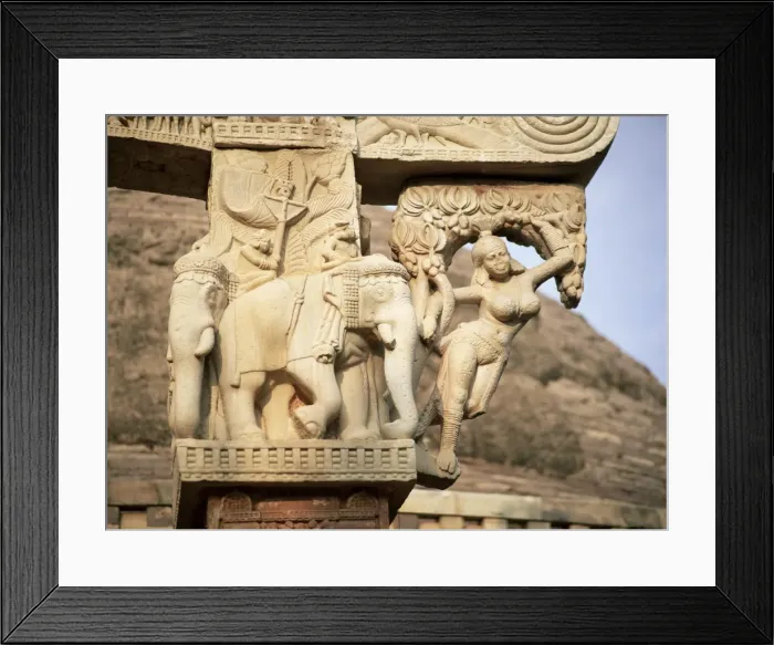 Framed Print : Elephants and nymph bracket Framed Print : Elephants and nymph bracket