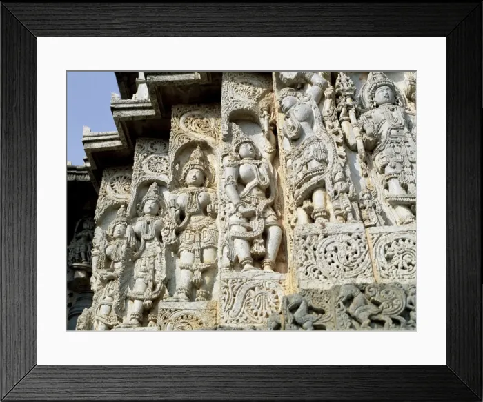 Framed Print : Close-up of carved figures