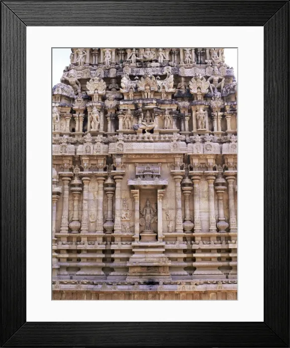 Framed Print : Finely sculpted base of 17th century shrine to Subrahmanya Framed Print : Finely sculpted base of 17th century shrine to Subrahmanya